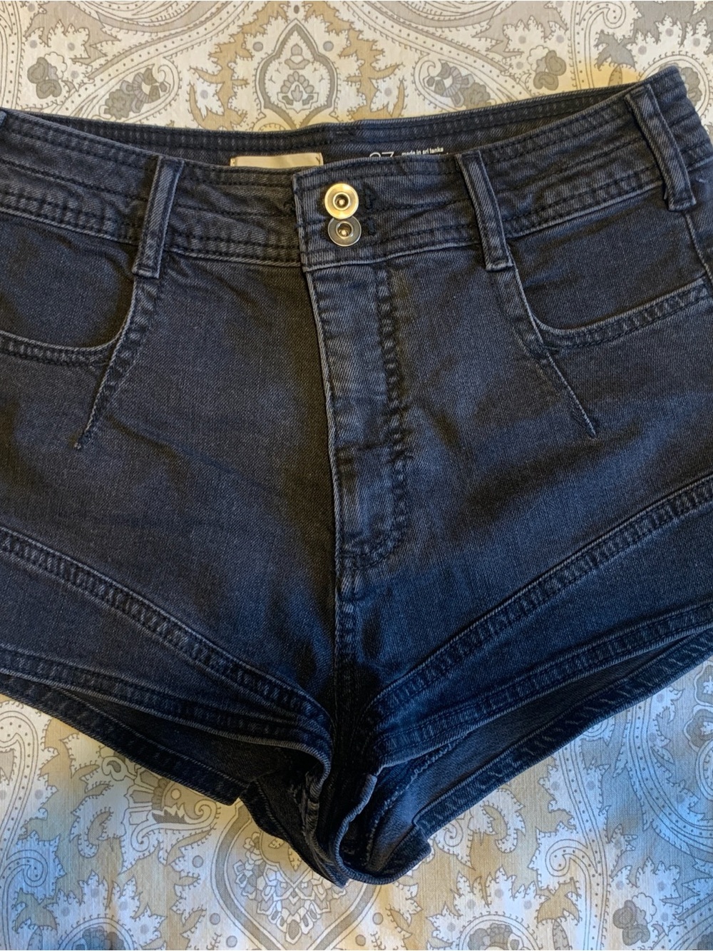 Pilcro Black High-Rise Denim Shorts
